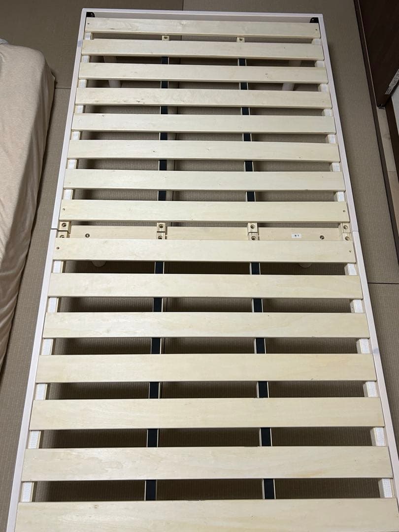 天然木3段階高さ調整脚付きすのこベッド(S WW)