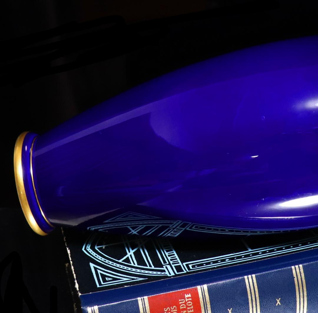 オールド・セーブル 最高級稀少 1920年製 大型 29.2cm 藍地金彩壺花瓶