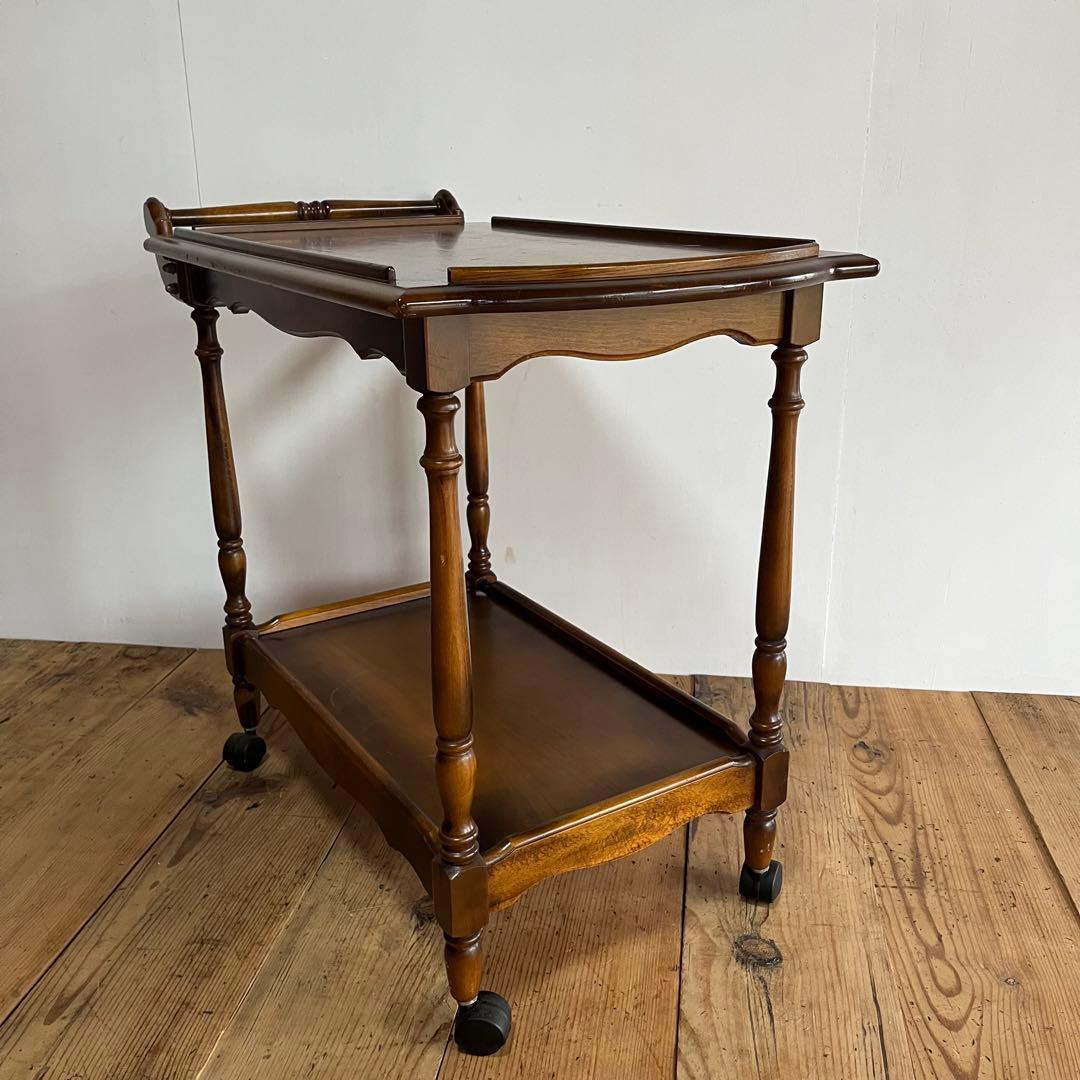 オールド カリモク キッチンワゴン 棚 カート 昭和レトロ z800