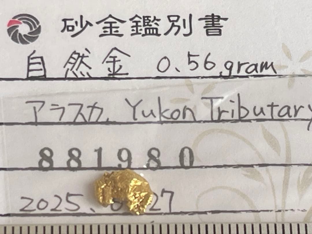 アラスカ産 自然金 0.56g