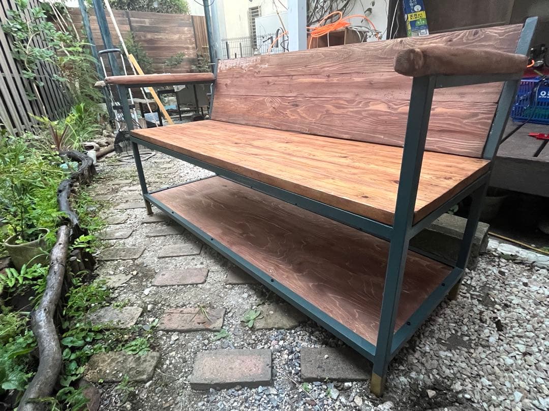 流木×古材　ベンチソファ