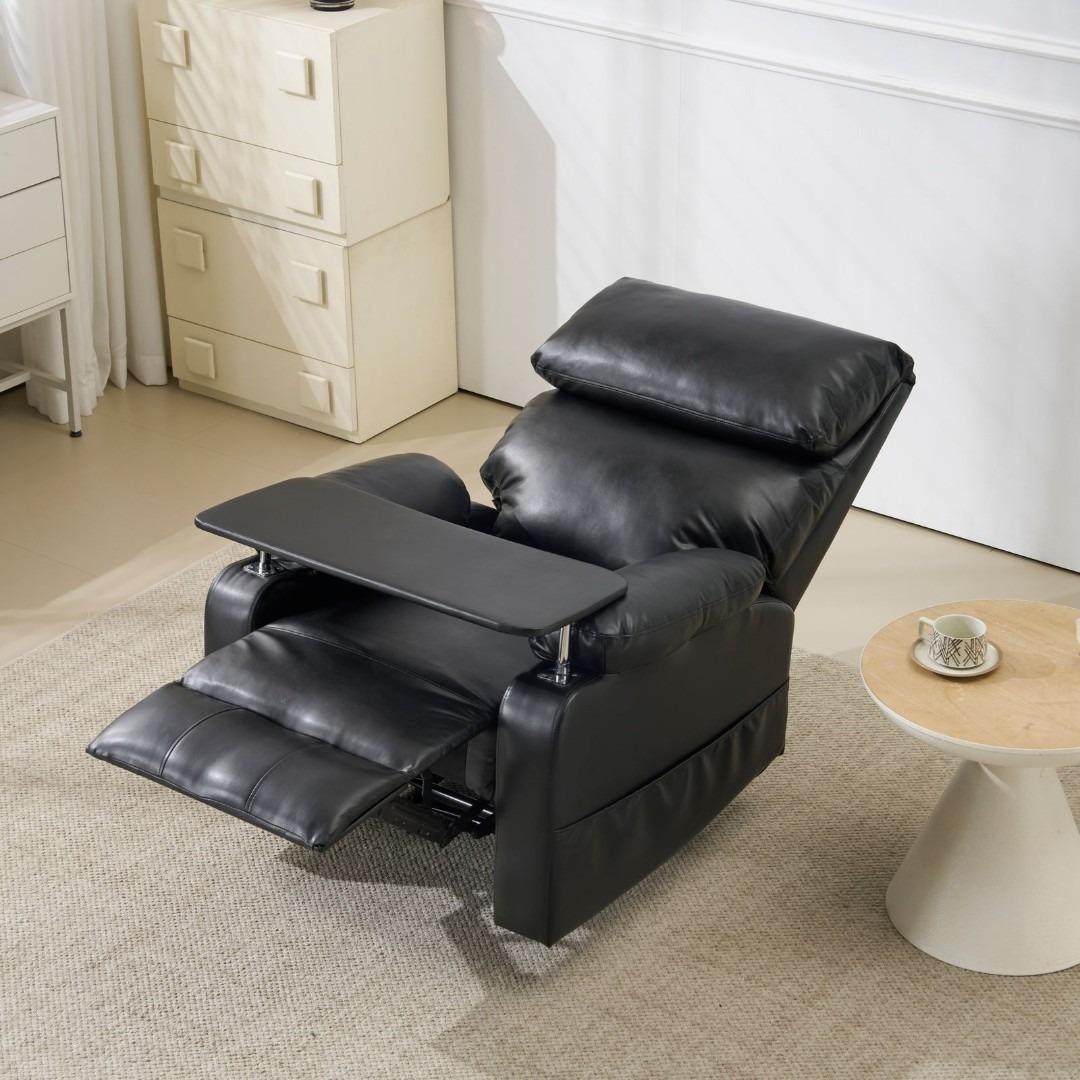 リクライニングソファー 1人掛け ゲーミングチェア PUレザー テーブル付き