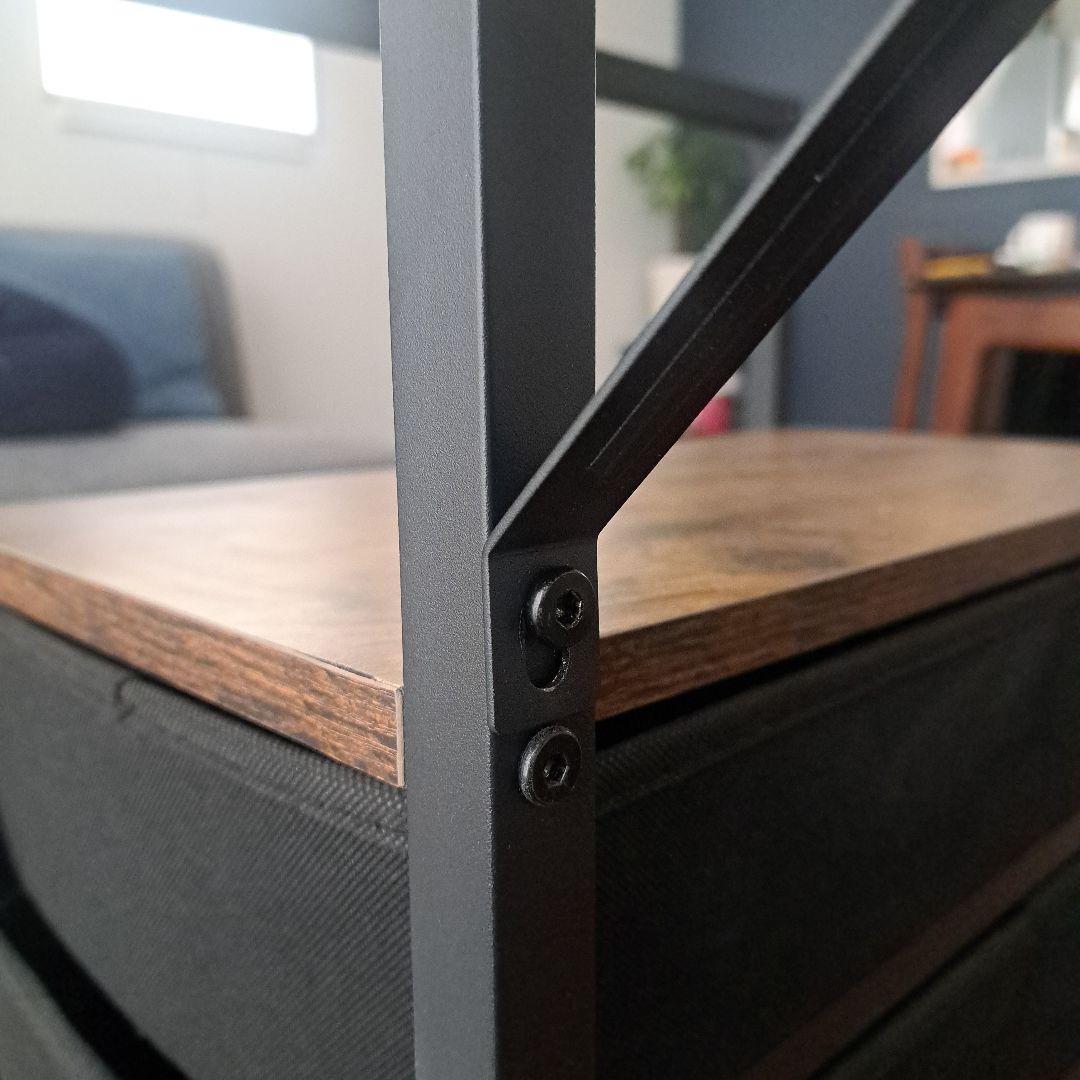 ​【左右付替可】ヴィンテージ風 ワークデスク 配線スリット付き アイアンフレーム