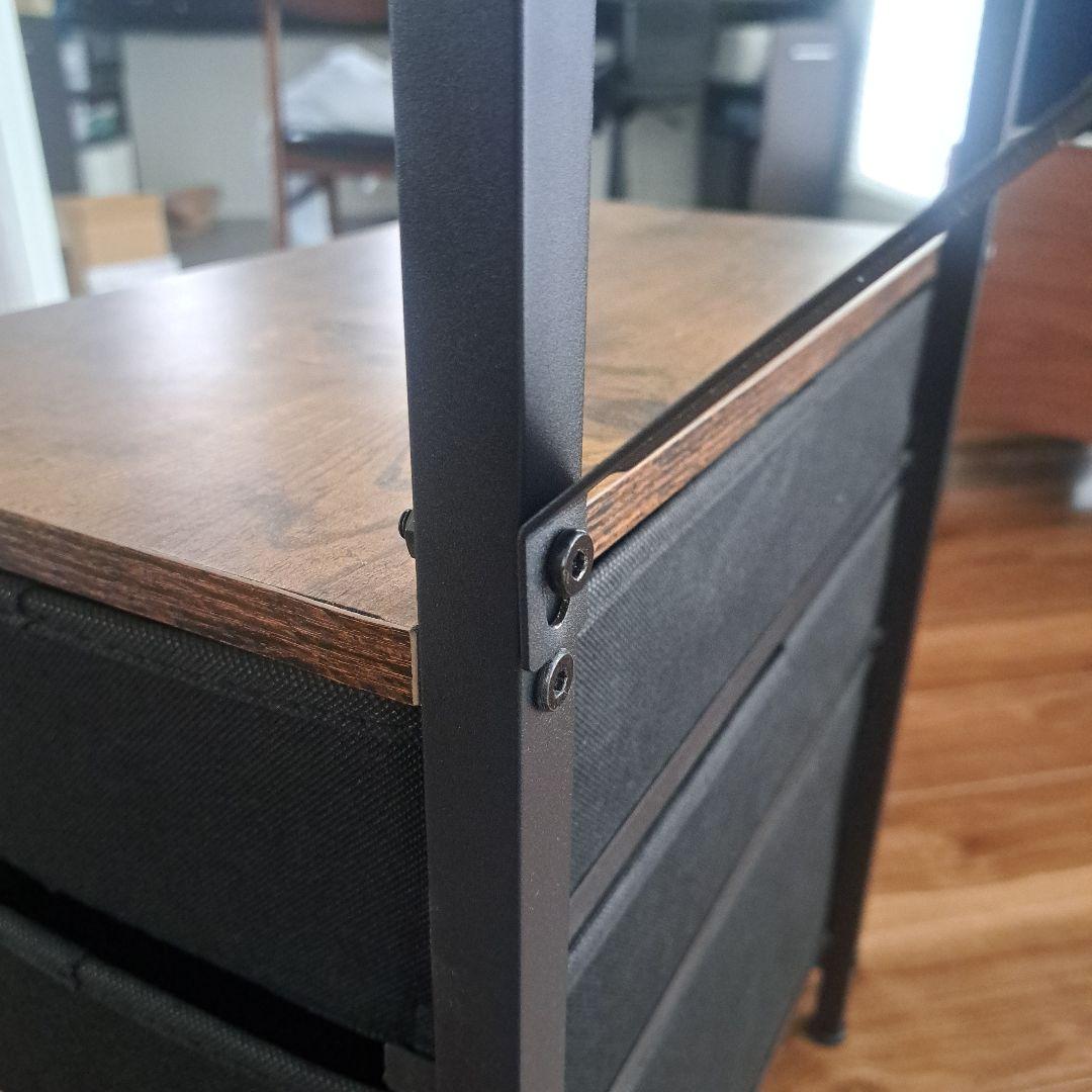 ​【左右付替可】ヴィンテージ風 ワークデスク 配線スリット付き アイアンフレーム