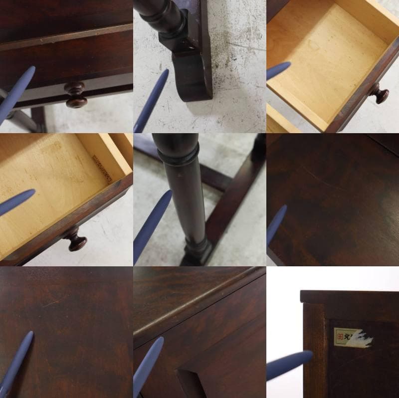 北海道民芸家具 ライティングデスク ビューロー 樺材 引き出し2杯 飛騨産業