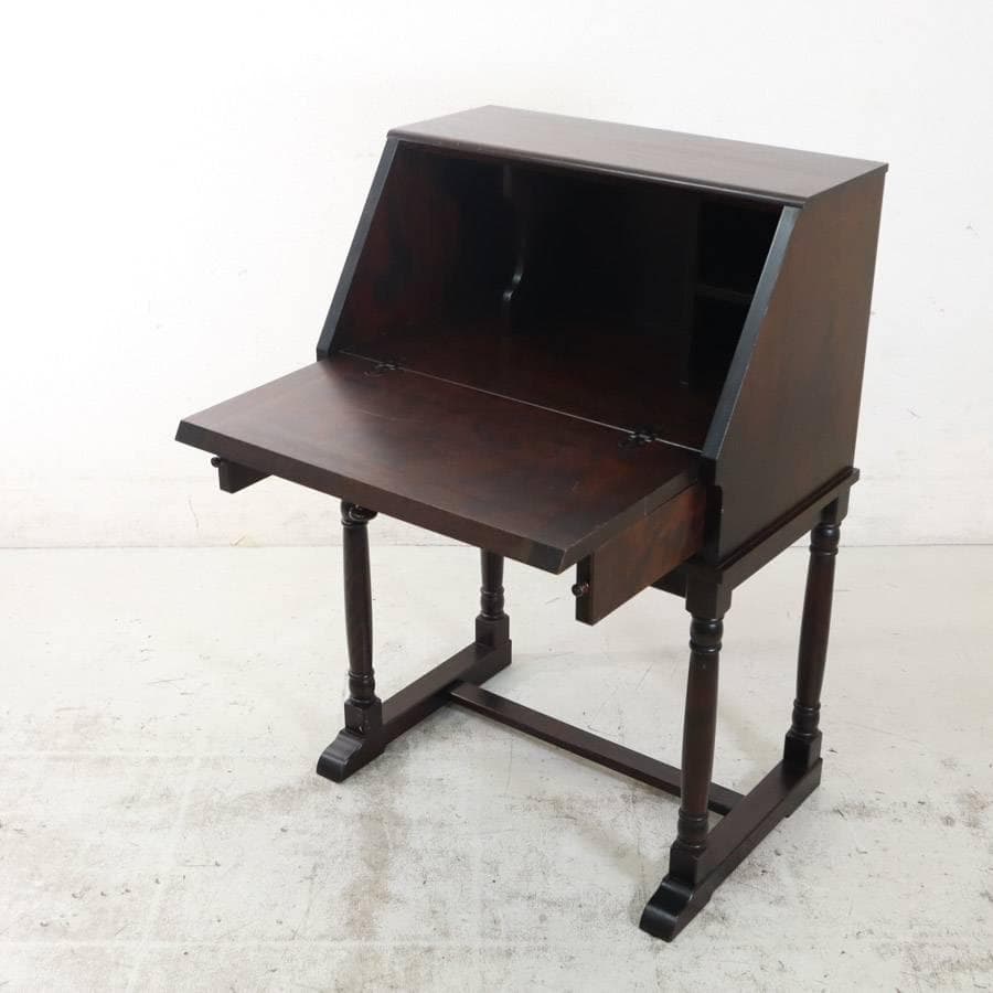 北海道民芸家具 ライティングデスク ビューロー 樺材 引き出し2杯 飛騨産業