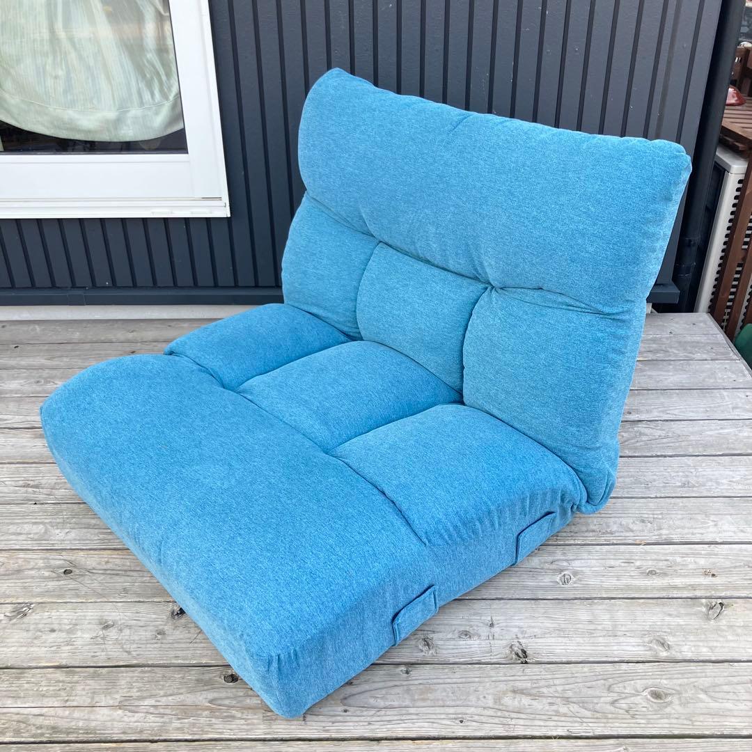 ニトリ ツナガルポケットコイルザイス レガ リクライニングチェア 座椅子 ブルー