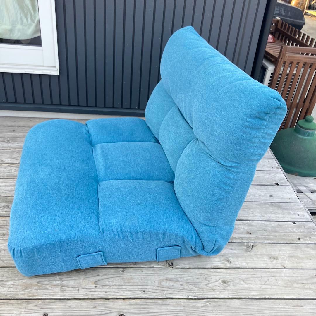 ニトリ ツナガルポケットコイルザイス レガ リクライニングチェア 座椅子 ブルー