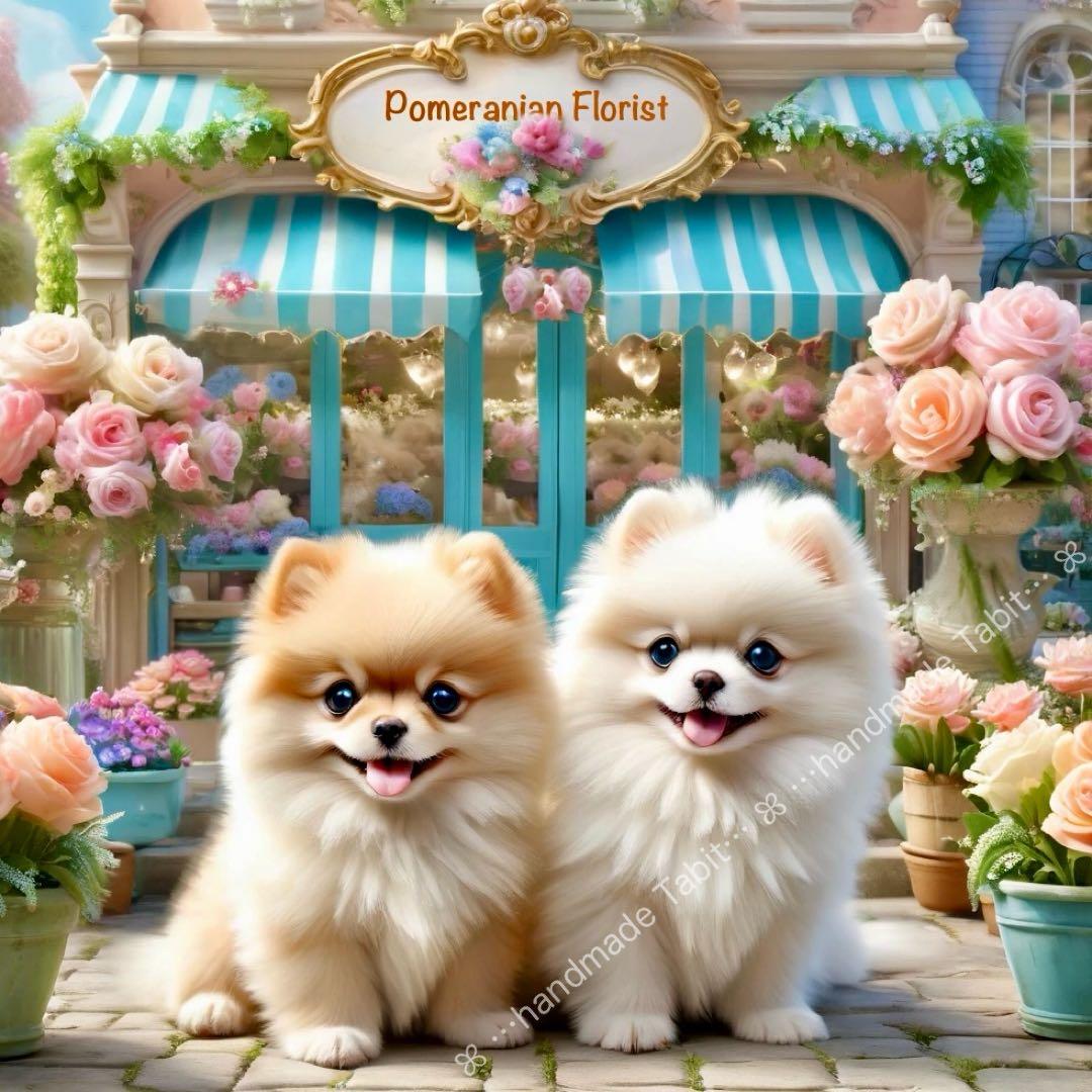 new☆春ꕤ︎︎ポメラニアン／17×17cm／6柄オリジナルパネル生地 - メルカリ