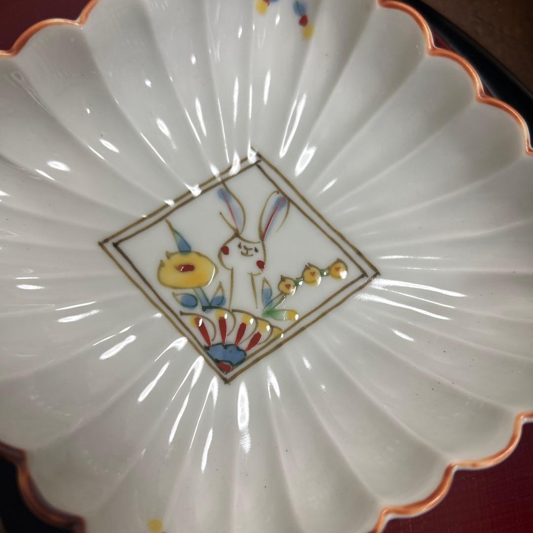 作家　陶芸作家　空萌工房 うさぎ 田口紀美子　菊割菱鉢　２枚セット