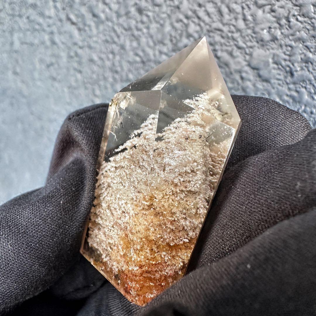 希少❗️千層ホワイトガーデンクォーツ庭園水晶パワーストーン六角柱☆天然石A1338