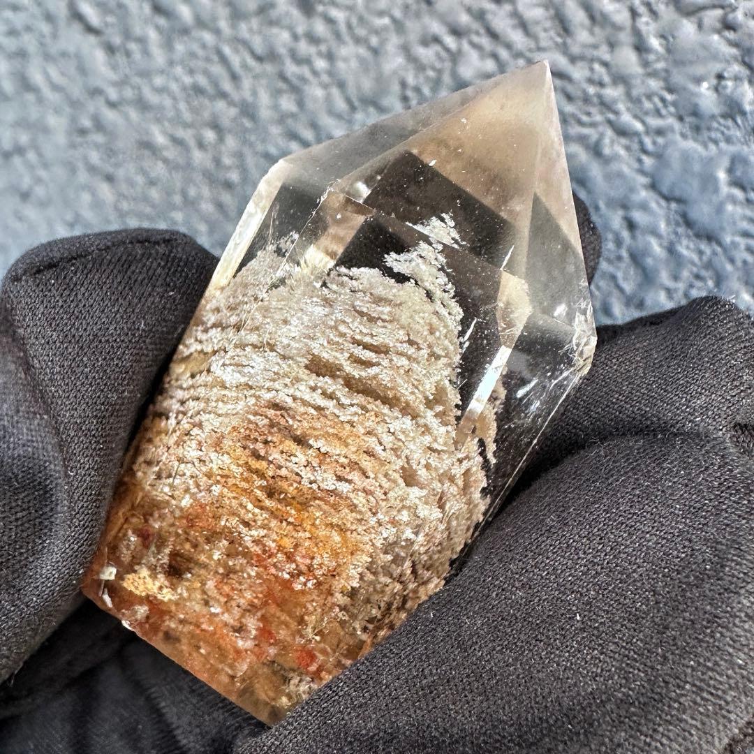 希少❗️千層ホワイトガーデンクォーツ庭園水晶パワーストーン六角柱☆天然石A1338