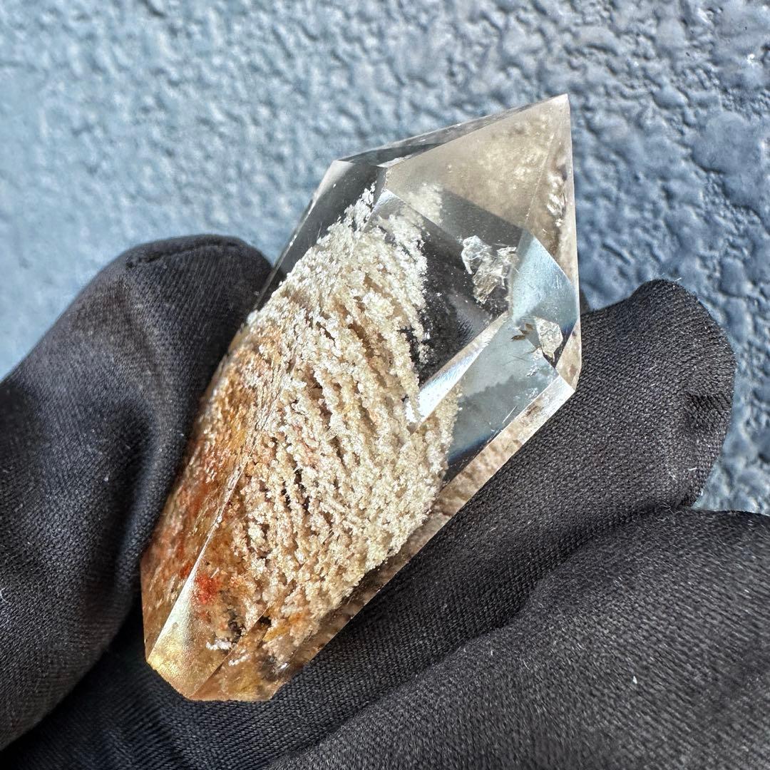 希少❗️千層ホワイトガーデンクォーツ庭園水晶パワーストーン六角柱☆天然石A1338