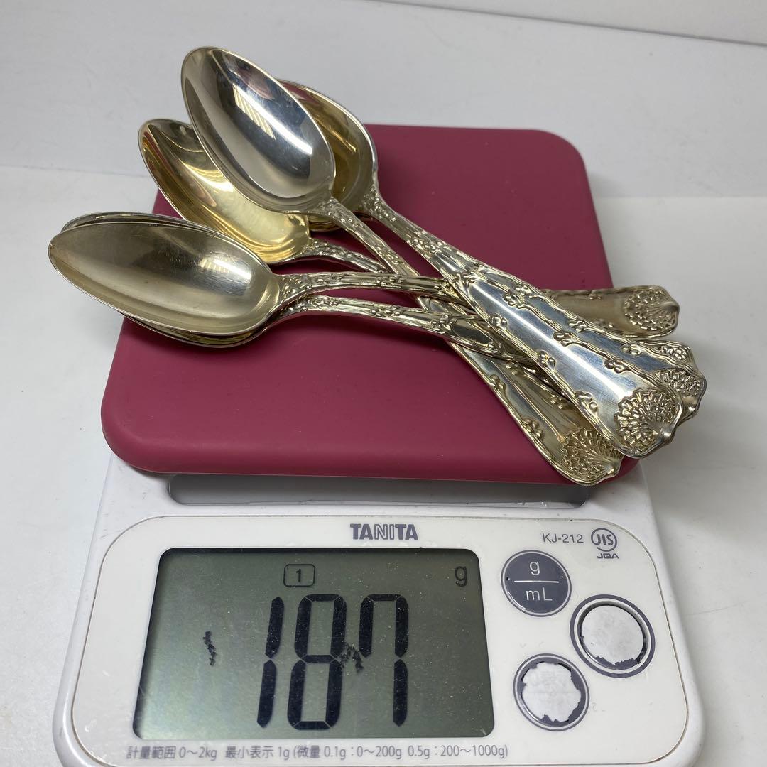 専用　ティファニーsterling刻印　彫金スプーン6点　187g 共袋　トサヒ