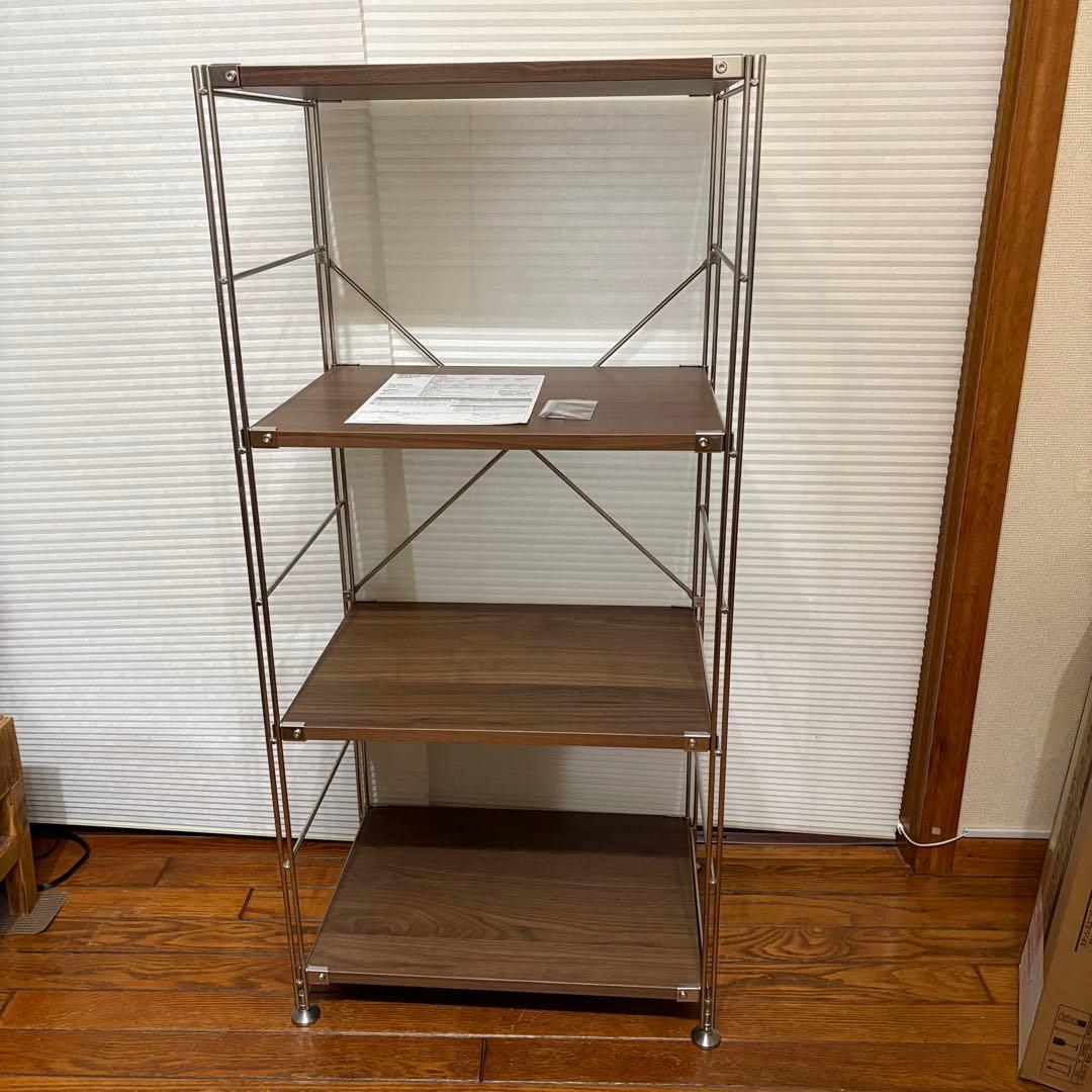 ［未使用 追加棚］無印 ステンレスユニットシェルフ　ウォールナット 中