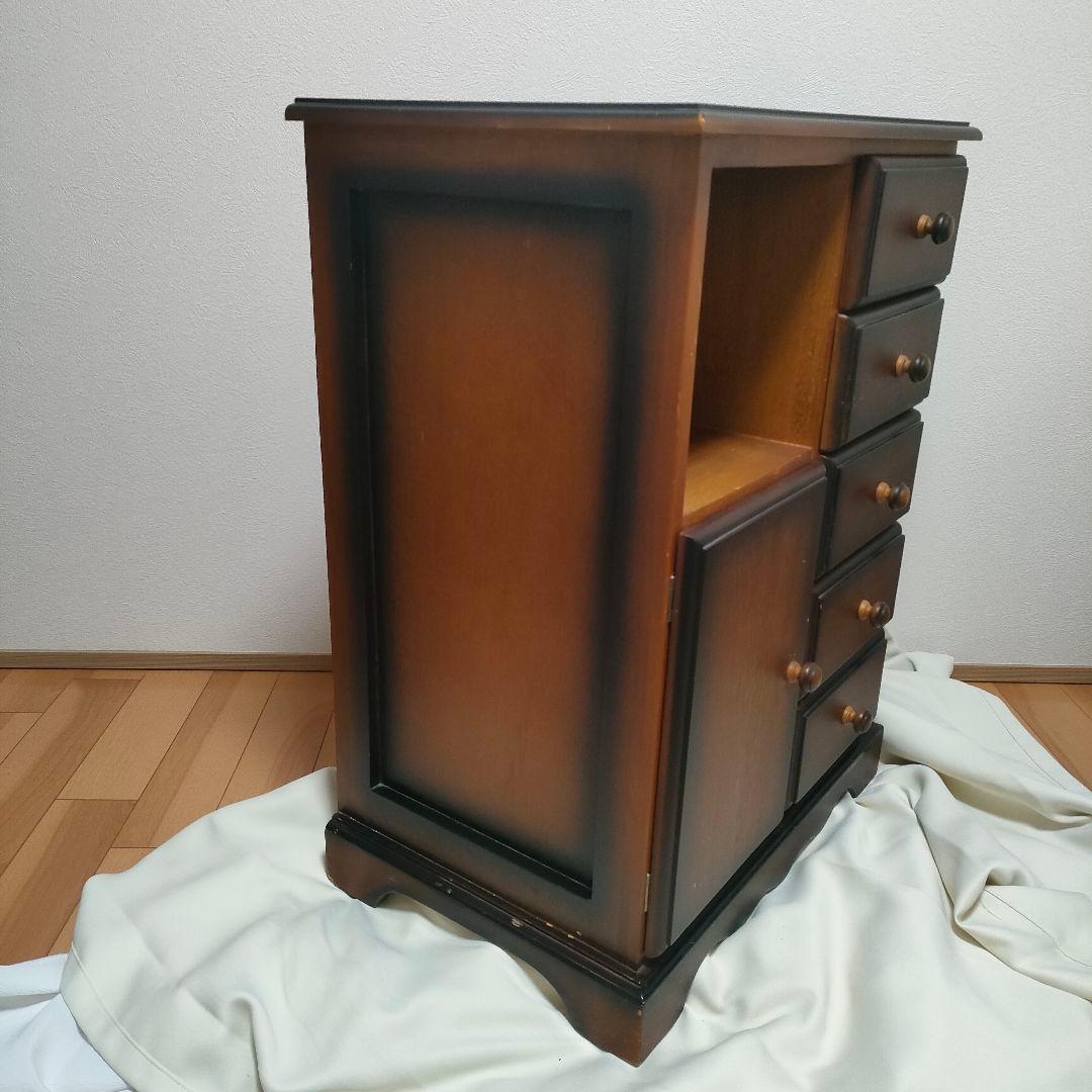 レトロヴィンテージ】木製チェスト キャビネット 電話台 収納棚