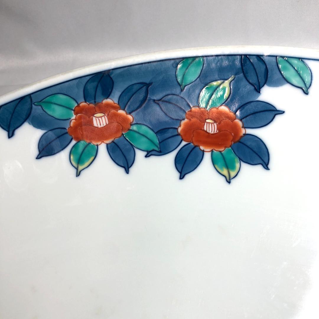 有田焼　特大皿 45.8cm　和食器 飾り皿 山徳窯　椿絵　レトロ　骨董品