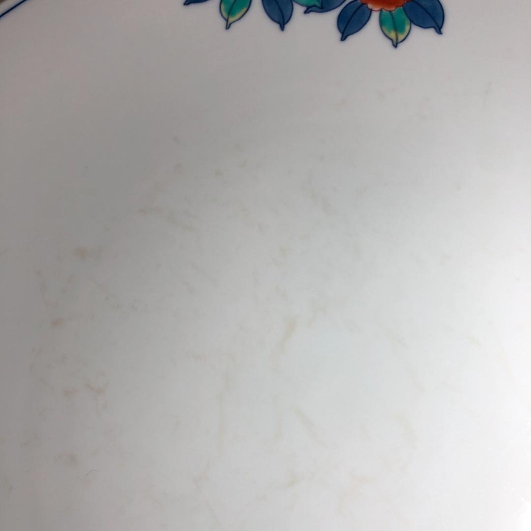 有田焼　特大皿 45.8cm　和食器 飾り皿 山徳窯　椿絵　レトロ　骨董品