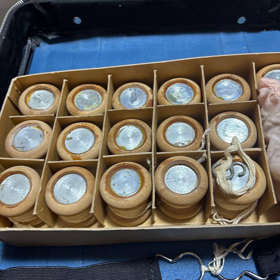 組紐　丸台　長沼静　重り付き（中心重り12個 組玉16個）収納バッグ