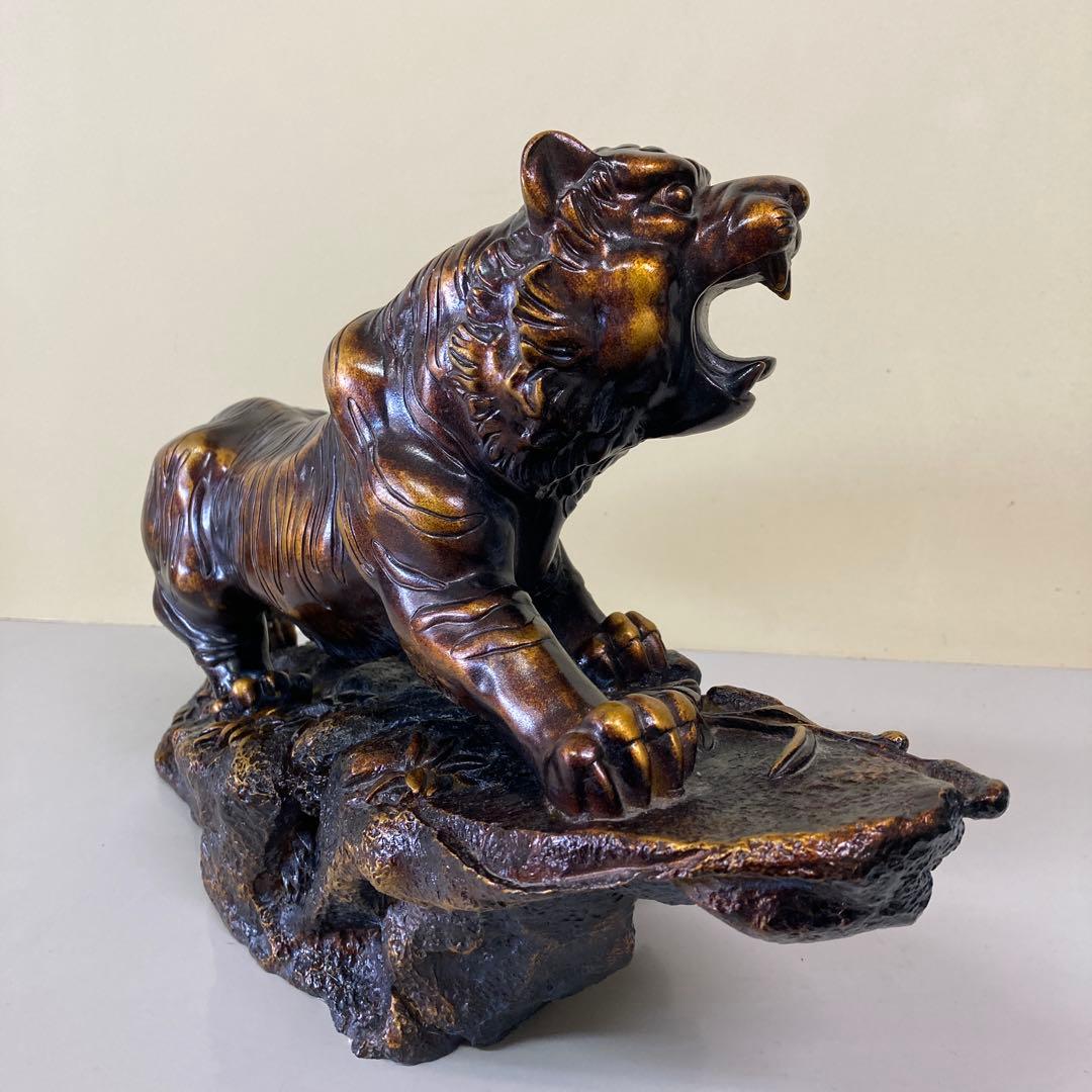 E4 ブロンズ風 アンティーク ゴールド タイガー 干支 寅年 和風 アジアン