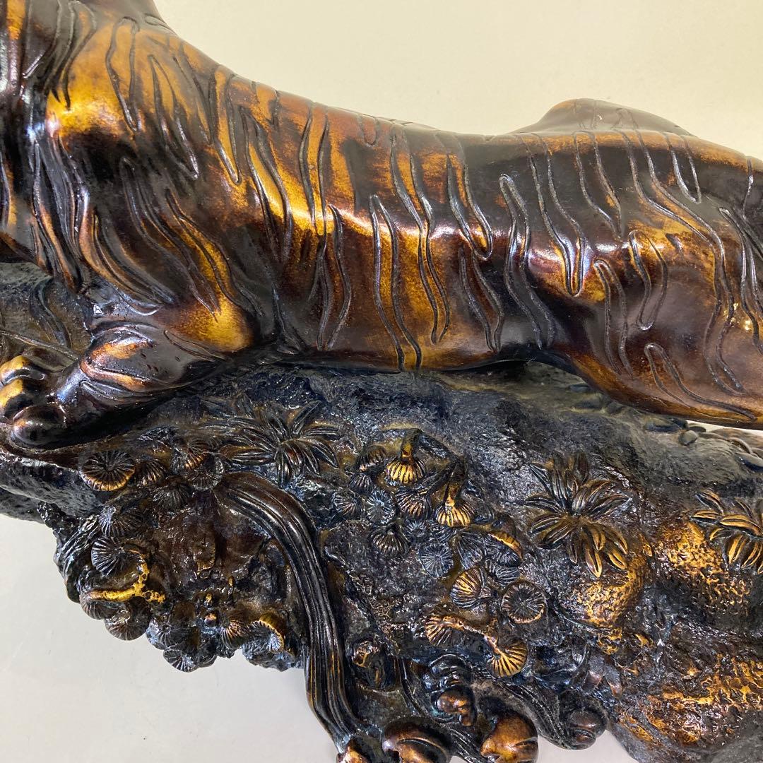 E4 ブロンズ風 アンティーク ゴールド タイガー 干支 寅年 和風 アジアン