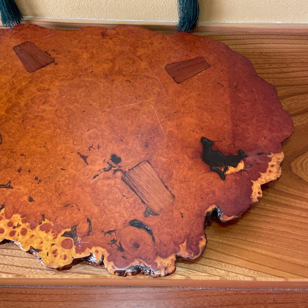 天然時代木 花梨 瘤 玉杢 花台 香台 盆栽台 輪切り 一枚板 無垢材 銘木