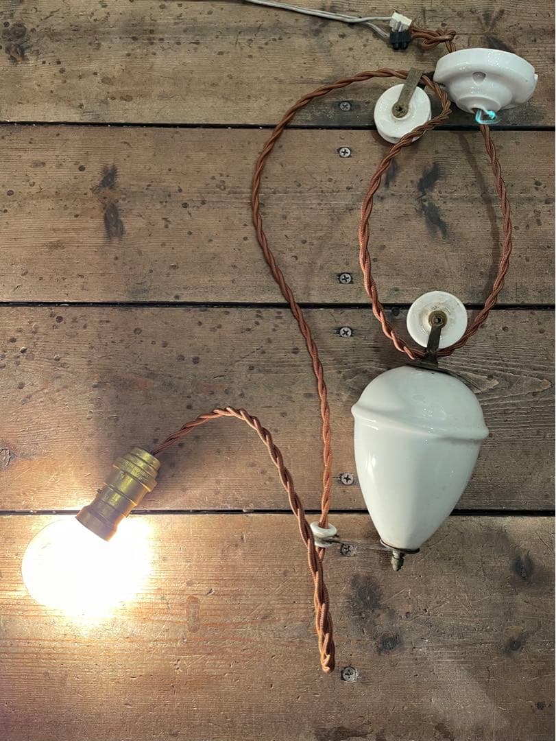 3. フランス　吊り下げ　滑車　ランプ　古道具　店舗什器　カフェ　アンティーク