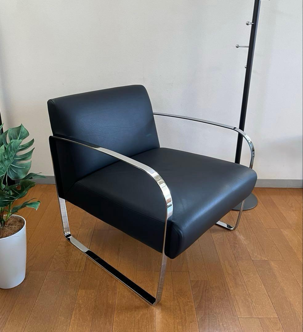 アメリカ　ラザール　本革ラウンジチェア　② ミッドセンチュリー　アールデコ　美品