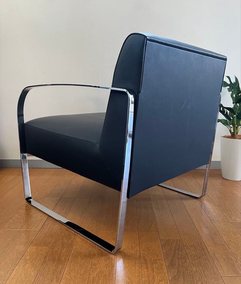 アメリカ　ラザール　本革ラウンジチェア　② ミッドセンチュリー　アールデコ　美品