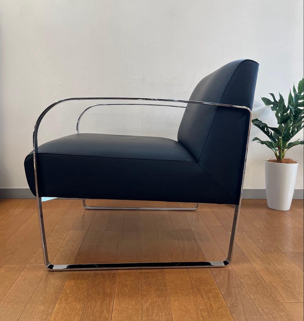 アメリカ　ラザール　本革ラウンジチェア　② ミッドセンチュリー　アールデコ　美品