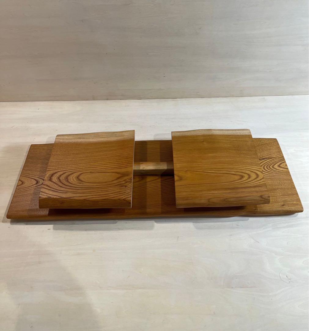 [即購入OK] 欅(けやき) 耳つき耳脚の折りたたみベンチテーブル　新品未使用