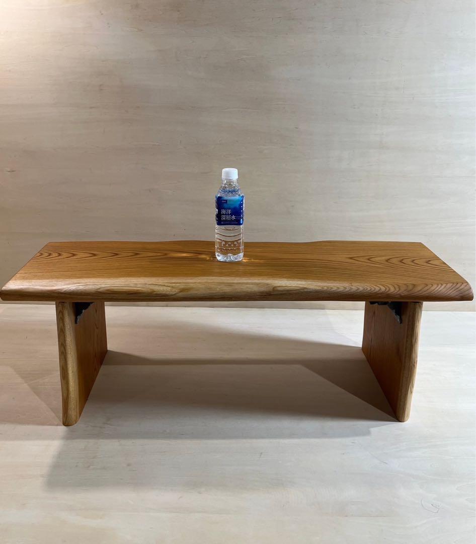 [即購入OK] 欅(けやき) 耳つき耳脚の折りたたみベンチテーブル　新品未使用