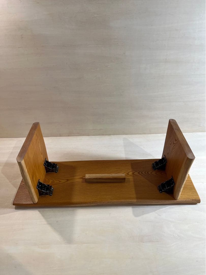 [即購入OK] 欅(けやき) 耳つき耳脚の折りたたみベンチテーブル　新品未使用