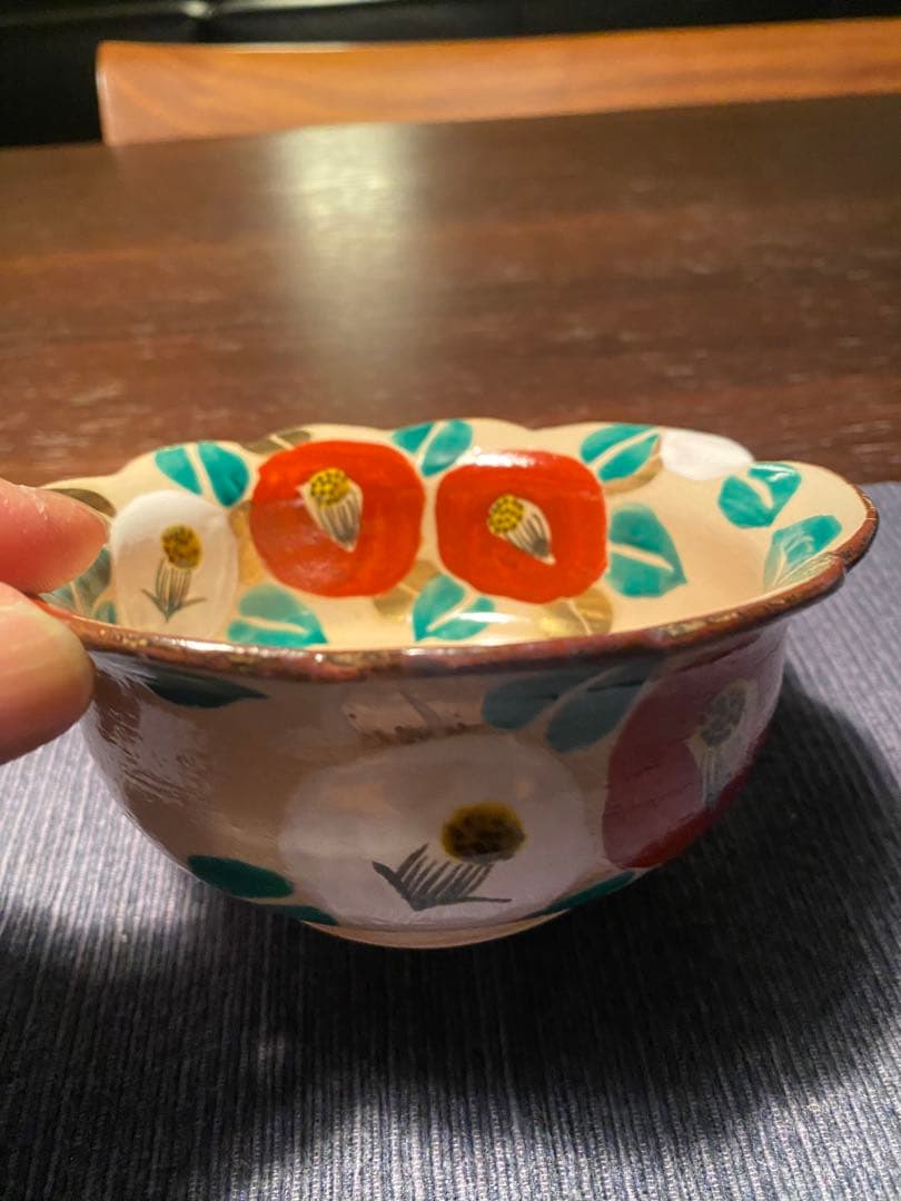 乾山写　京焼　椿向付5客 新品未使用