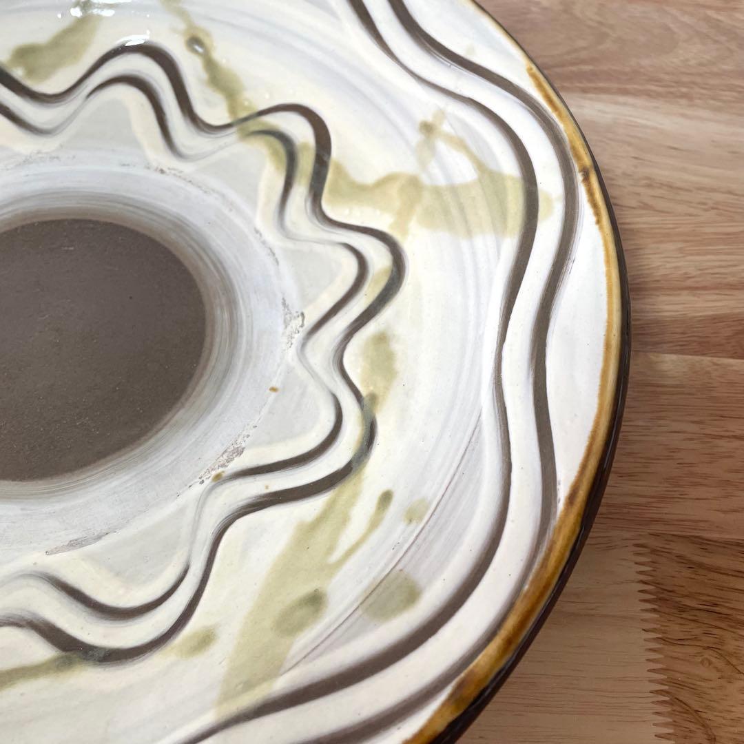 小鹿田焼 刷毛目 尺二寸皿 大皿 銀座たくみ 櫛描き 民藝