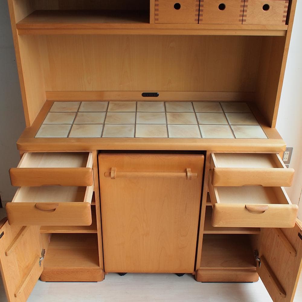 未使用品 起立木工 「フィオナ」 キッチンボード 120cm アルダー材