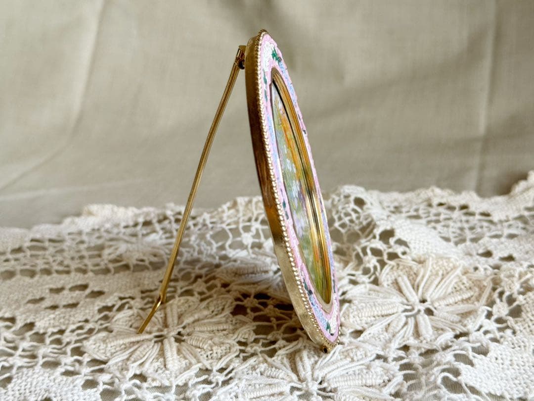 1980s イタリア製 マイクロモザイク フォトフレーム ピンク