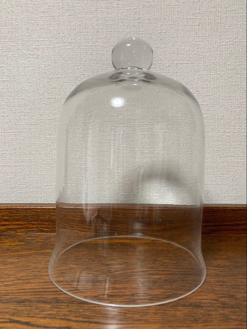 ＊訳あり イギリス アンティーク☆ガラスドームH25cmシルバープレート台座付き