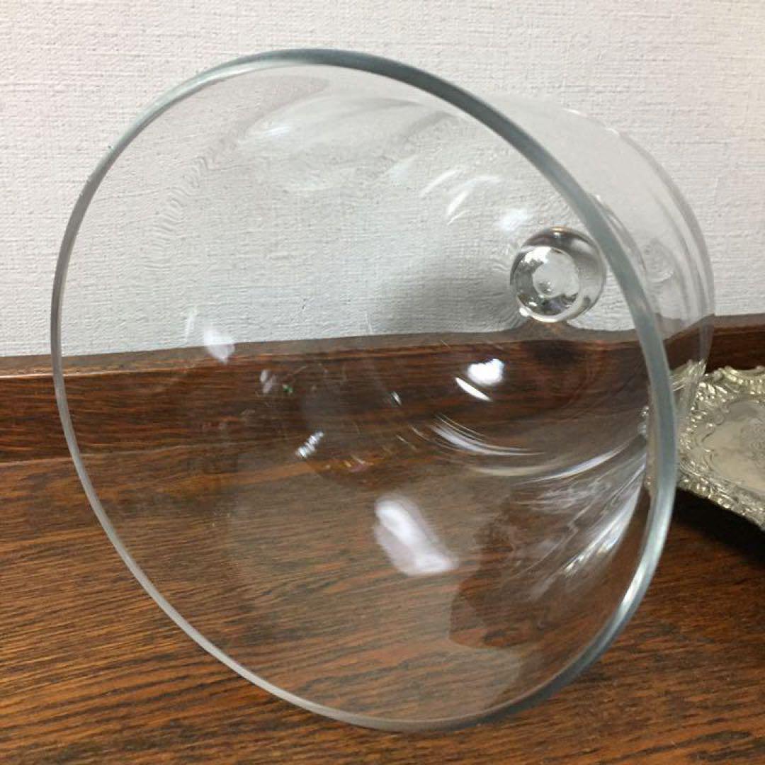 ＊訳あり イギリス アンティーク☆ガラスドームH25cmシルバープレート台座付き