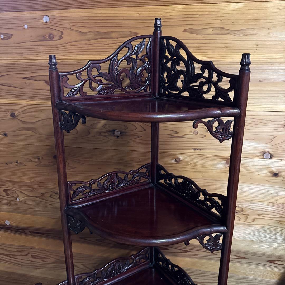 最終価格！紫檀 コーナーキャビネット　唐木 高さ約160cm 猫脚アンティーク