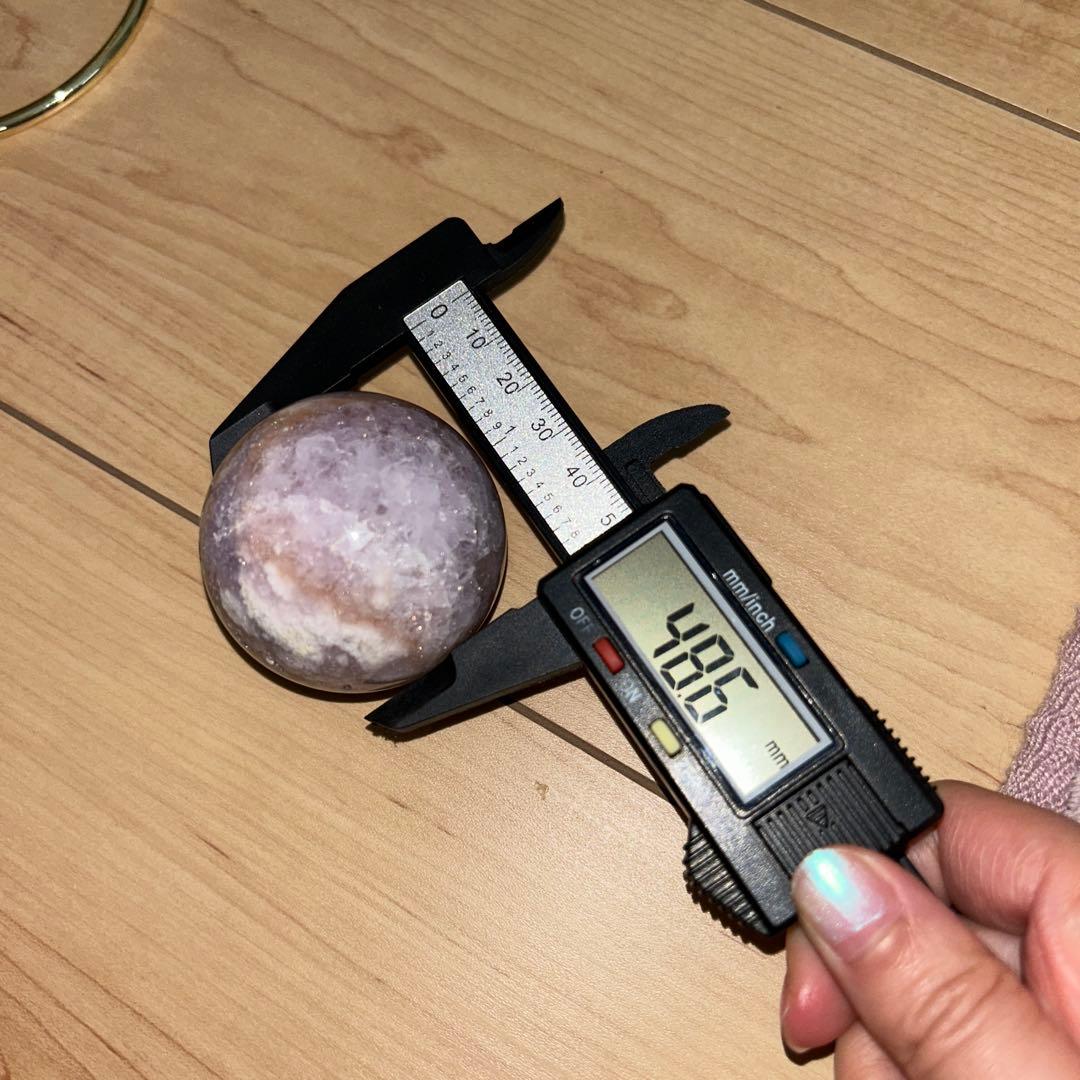 スフィア チェーン台座 セット ピンクアメジスト 48.6ミリ 天然石