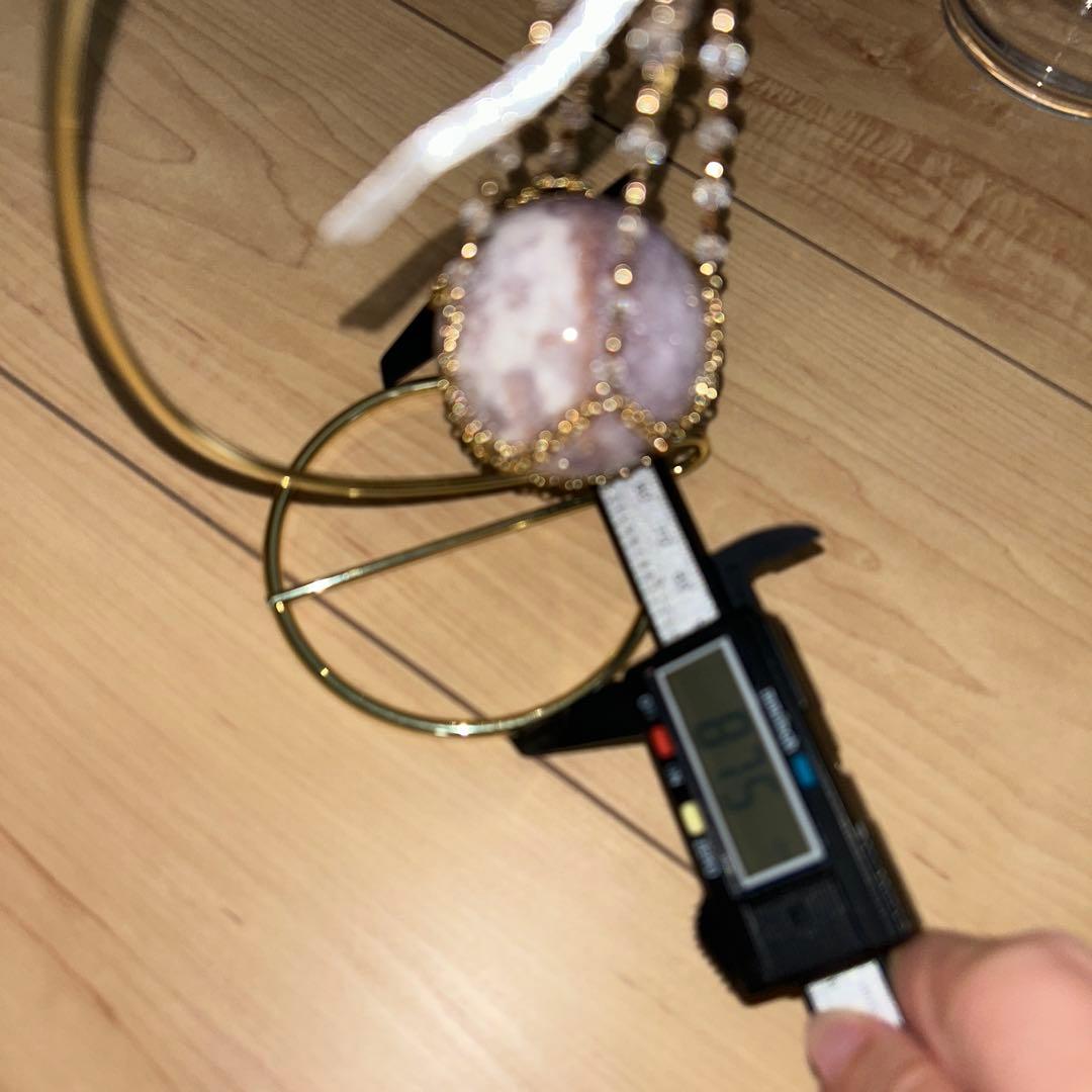 スフィア チェーン台座 セット ピンクアメジスト 48.6ミリ 天然石