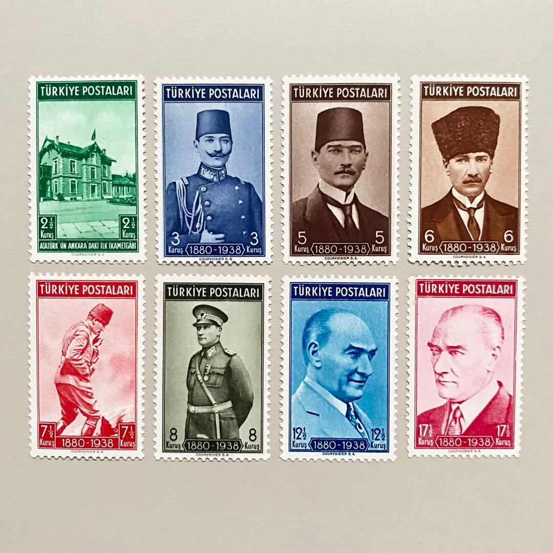 外国切手8枚（トルコ：ケマル・アタチュルク死去1周年記念） - メルカリ