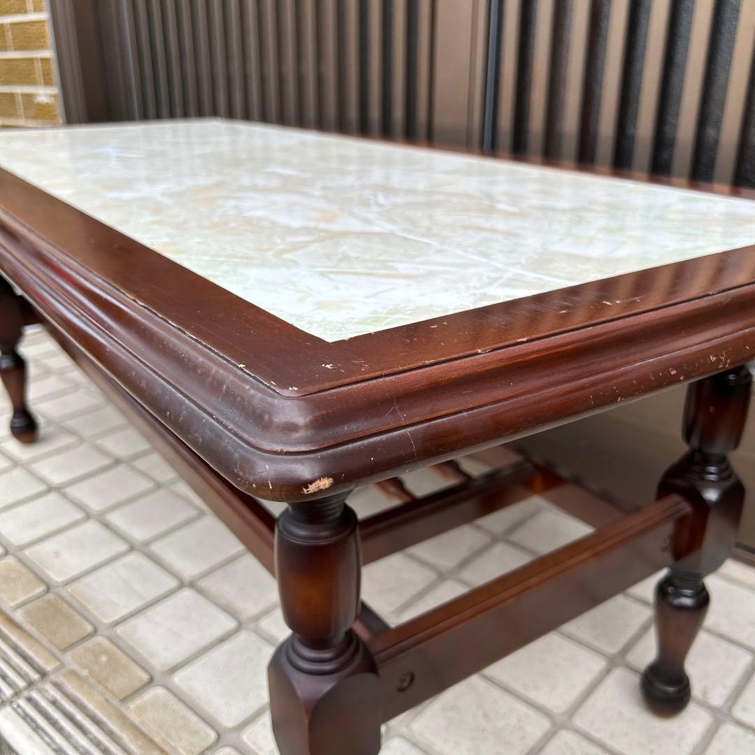 【昭和レトロ】大理石調　テーブル　センターテーブル