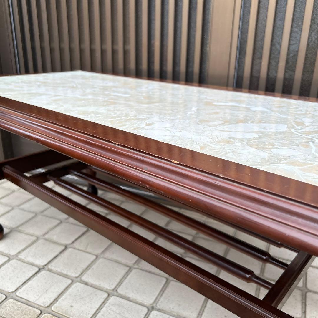 【昭和レトロ】大理石調　テーブル　センターテーブル
