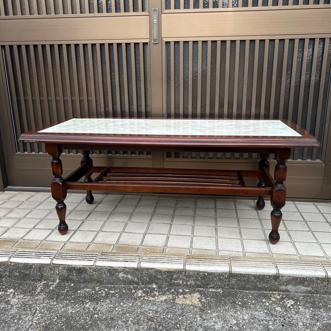 【昭和レトロ】大理石調　テーブル　センターテーブル