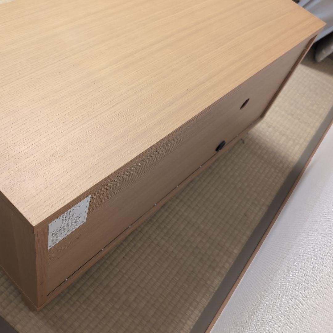 無印良品 オーク材テレビ台 テレビボード ガラス扉付き幅90cm