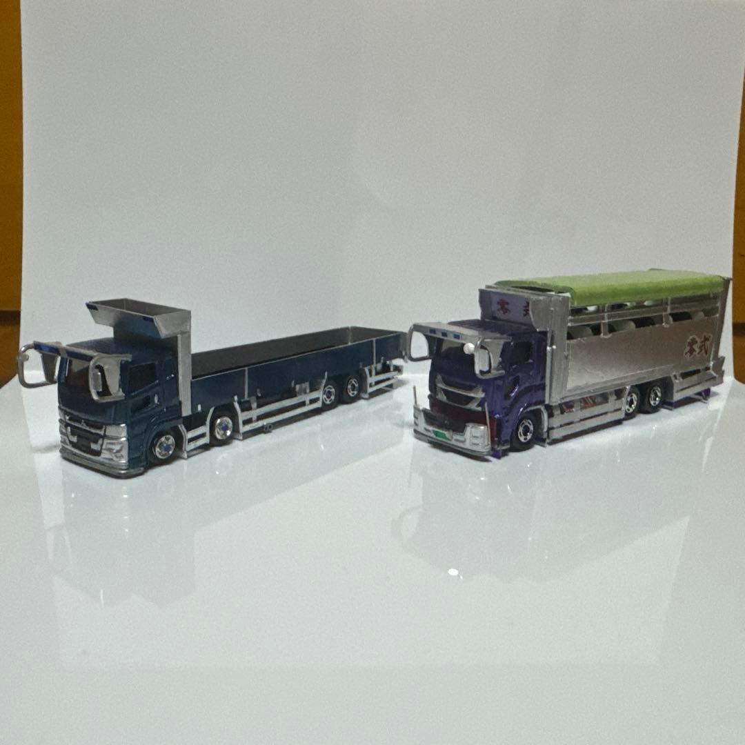 トミカ改造 デコトラ スーパーグレート 低床平 いすゞギガ 家畜運搬 二