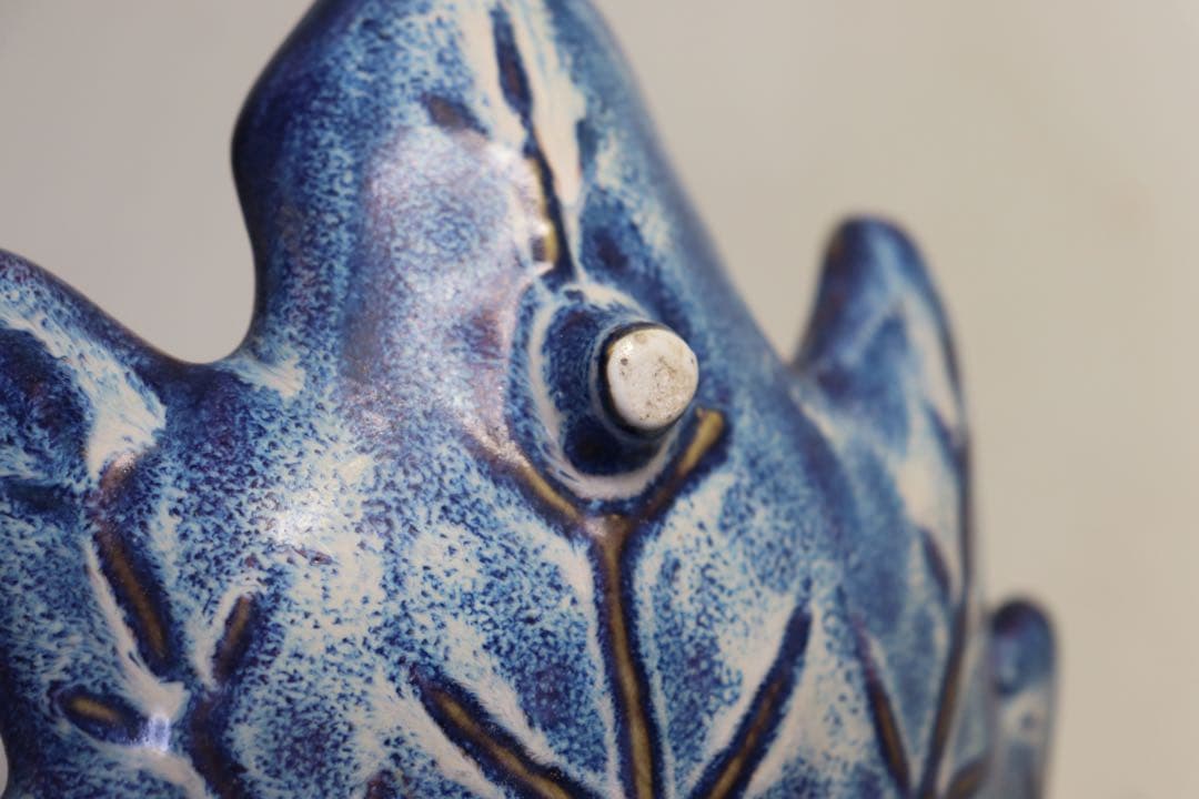 1023 鈞釉葉型皿 木箱入 送料込み1023