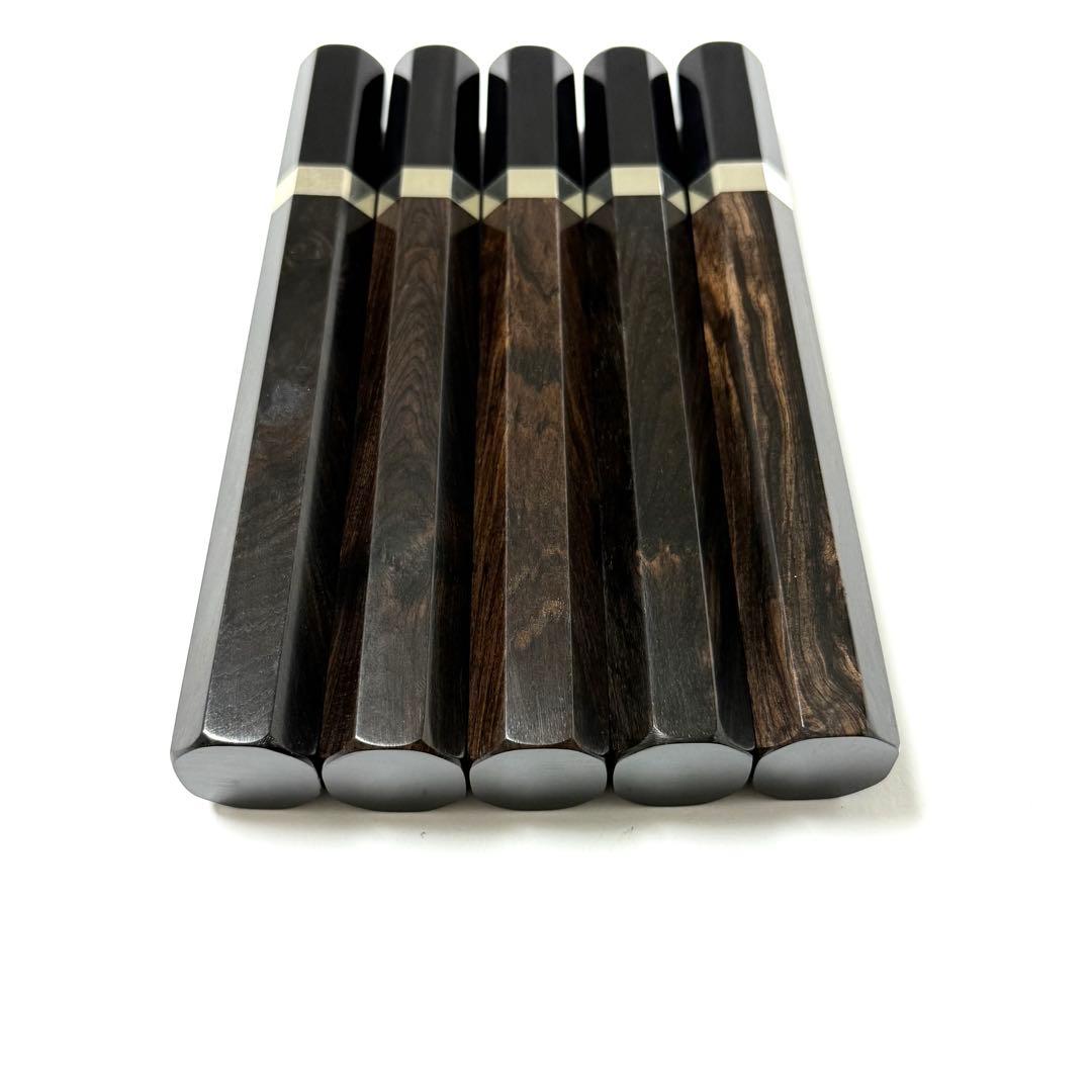 5本セット 銀巻 黒水牛角 柳刃330 黒檀 柳刃尺1 包丁の柄 ハンドル